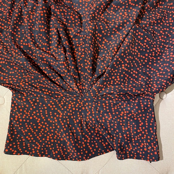 Forever 21 Navy Red polkadots Blouse top shirt - Picture 3 of 6